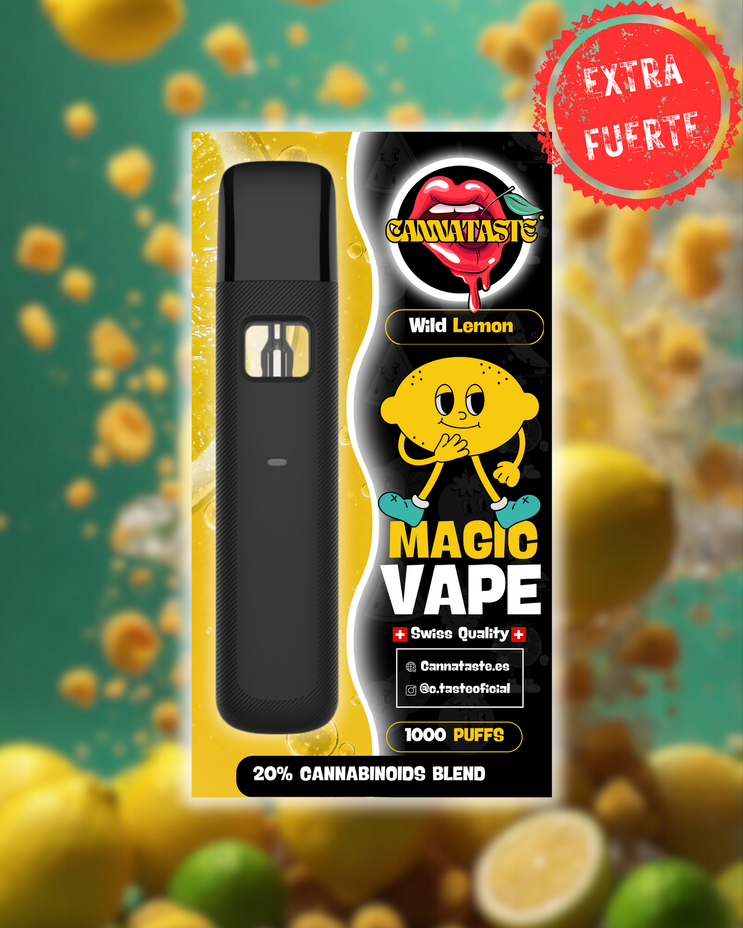 MAGIC VAPE CANNATASTE 2ML WILD LEMON, EDICION LIMITADA, ALTA POTENCIA Y CALIDAD SUIZA